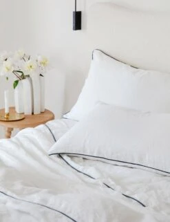 European Flax Piped Linen Duvet Cover By Cultiver -Home Furnishings 211222CULpad 3733 8c1550ea d0c7 42f6 b569 9f051f0e4d0b