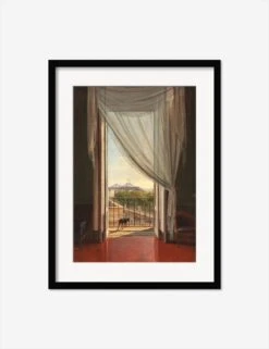 A View Of Naples Through A Window Print By Franz Ludwig Catel -Home Furnishings AViewofNaplesthroughWindowBlackMatted