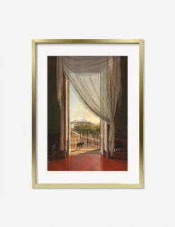 A View Of Naples Through A Window Print By Franz Ludwig Catel -Home Furnishings AViewofNaplesthroughWindowGoldMatted