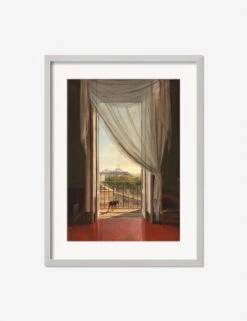 A View Of Naples Through A Window Print By Franz Ludwig Catel -Home Furnishings AViewofNaplesthroughWindowSilverMatted