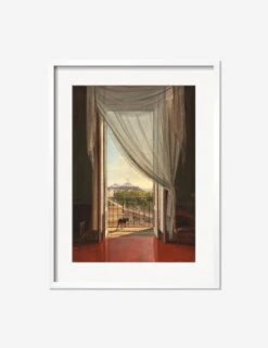 A View Of Naples Through A Window Print By Franz Ludwig Catel -Home Furnishings AViewofNaplesthroughWindowWhiteMatted