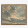 Study Of Clouds With A Sunset Near Rome Wall Art By Simon Alexandre Clement Denis