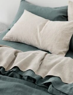 European Flax Linen Fitted Sheet By Cultiver -Home Furnishings CULTIVER Flat Sheet Natural