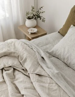 European Flax Linen Fitted Sheet By Cultiver -Home Furnishings CULTIVER Flat Sheet Pinstripe 27d9b1fc 946c 45e8 b89c a21032341988