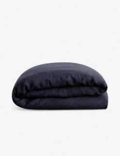 European Flax Linen Duvet Cover By Cultiver -Home Furnishings CULTIVER Linen Duvet Cover Navy