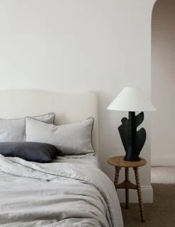 European Flax Piped Linen Sheet Set By Cultiver -Home Furnishings CULTIVER Pillowcase Piped Smoke Gray Slate