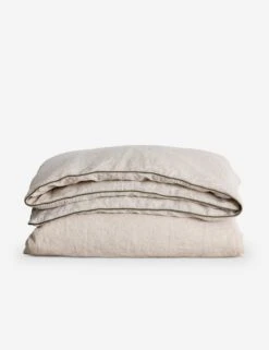 European Flax Piped Linen Duvet Cover By Cultiver -Home Furnishings CULTIVER Piped Natural Forest Duvet Cover