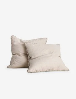 European Flax Piped Linen Euro Pillowcases (set Of 2) By Cultiver -Home Furnishings CULTIVER Piped Natural Forest Euros a7e5a45b 7cf9 4278 a117 b03140d49f6f