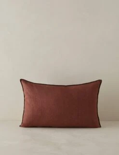 Carys Contrast Linen Pillow -Home Furnishings CarysContrastLinenPillow Brick Olive Lumbar A0656768 4571 Product