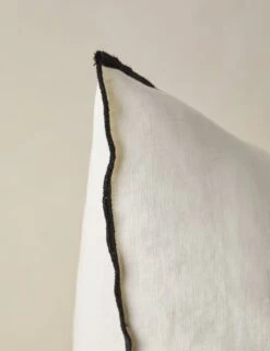 Carys Contrast Linen Pillow -Home Furnishings CarysContrastLinenPillow Ivory Black Square A0656765 4547 Product