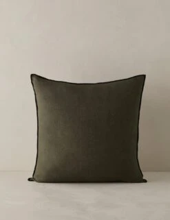Carys Contrast Linen Pillow -Home Furnishings CarysContrastLinenPillow Olive Black Square A0656769 45561 Product