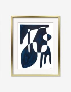 Contrasts Blue Print By Jan SkÃ¡celÃ­k -Home Furnishings ContrastsBlueGoldFrame