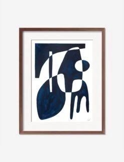 Contrasts Blue Print By Jan SkÃ¡celÃ­k -Home Furnishings ContrastsBlueWalnutFrame