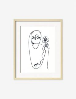 Flower Print By Damienne Merlina -Home Furnishings DamienneMerlinaFlowerNaturalFrame