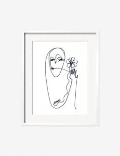 Flower Print By Damienne Merlina -Home Furnishings DamienneMerlinaFlowerWhiteFrame