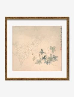 Flower Study 1 Print By Yun Bing 15 Flower Study 1 Print By Yun Bing -Home Furnishings FlowerStudy 1BronzeGoldOrnatematted