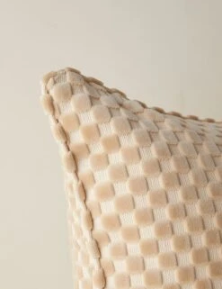 Hi-Lo Checker Velvet Pillow By Sarah Sherman Samuel -Home Furnishings Hi LoCheckerPillow NaturalbySarahShermanSamuel A0655789B1037 Product