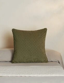 Hi-Lo Checker Velvet Pillow By Sarah Sherman Samuel -Home Furnishings Hi LoCheckerPillow OlivebySarahShermanSamuel A0655791B StudioLifestyle