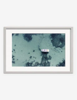 Aerial Ocean Bliss Photography Print By Ingrid Beddoes -Home Furnishings IngridAerialOceanBlissSilverFrame