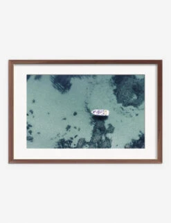 Aerial Ocean Bliss Photography Print By Ingrid Beddoes -Home Furnishings IngridAerialOceanBlissWalnutFrame
