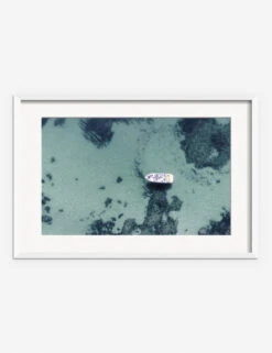 Aerial Ocean Bliss Photography Print By Ingrid Beddoes -Home Furnishings IngridAerialOceanBlissWhiteFrame