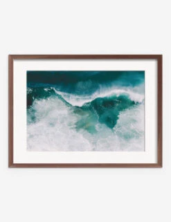 Crashing Waves Photography Print By Ingrid Beddoes -Home Furnishings IngridCrashingWavesWalnutframe