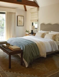 Alaia Sherpa Throw By House No. 23 -Home Furnishings Lulu and Georgia Bedroom2 Evergreen 0607 NOLIGHT LIFESTYLE Site Crop Lifestyle 2 1