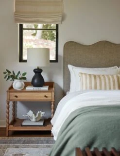 Painterly Stripe Linen Pillow By Sarah Sherman Samuel -Home Furnishings Lulu and Georgia TopiaNightstandVignette 0641 LIFESTYLE Site Crop Lifestyle 2