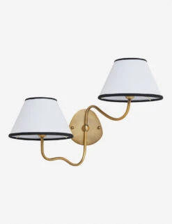 Magdalene Double Sconce -Home Furnishings MagdaleneDoubleSconceBrass BlackRimShade 12726