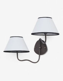 Magdalene Double Sconce -Home Furnishings MagdaleneDoubleSconceBronze BlackRimShade 12754