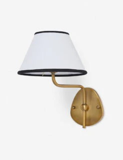 Magdalene Single Sconce -Home Furnishings MagdaleneSconceBrass BlackRimShade 12766