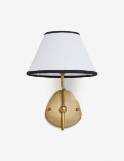 Magdalene Single Sconce -Home Furnishings MagdaleneSconceBrass BlackRimShade 12767