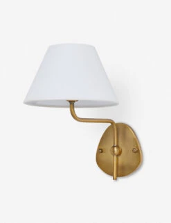 Magdalene Single Sconce -Home Furnishings MagdaleneSconceBrass WhiteShade 0026