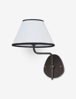 Magdalene Single Sconce -Home Furnishings MagdaleneSconceBronze BlackRimShade 0022
