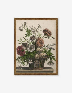 Marigolds, Single Anemone, Jasmine Print By Jean-Baptiste Monnoyer