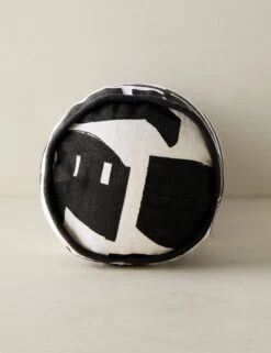 Organic Shapes Linen Bolster Pillow By Sarah Sherman Samuel -Home Furnishings OrganicShapesLinenBolsterPillow BlackandIvorybySarahShermanSamuel A0656011B1120 Product