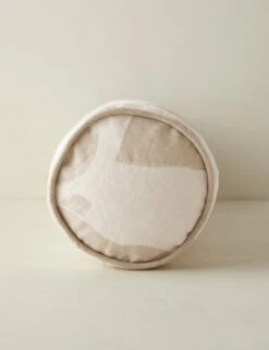 Organic Shapes Linen Bolster Pillow By Sarah Sherman Samuel -Home Furnishings OrganicShapesLinenBolsterPillow TaupeandIvorybySarahShermanSamuel A0656012B1138 Product