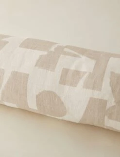 Organic Shapes Linen Bolster Pillow By Sarah Sherman Samuel -Home Furnishings OrganicShapesLinenBolsterPillow TaupeandIvorybySarahShermanSamuel A0656012B1140 Product