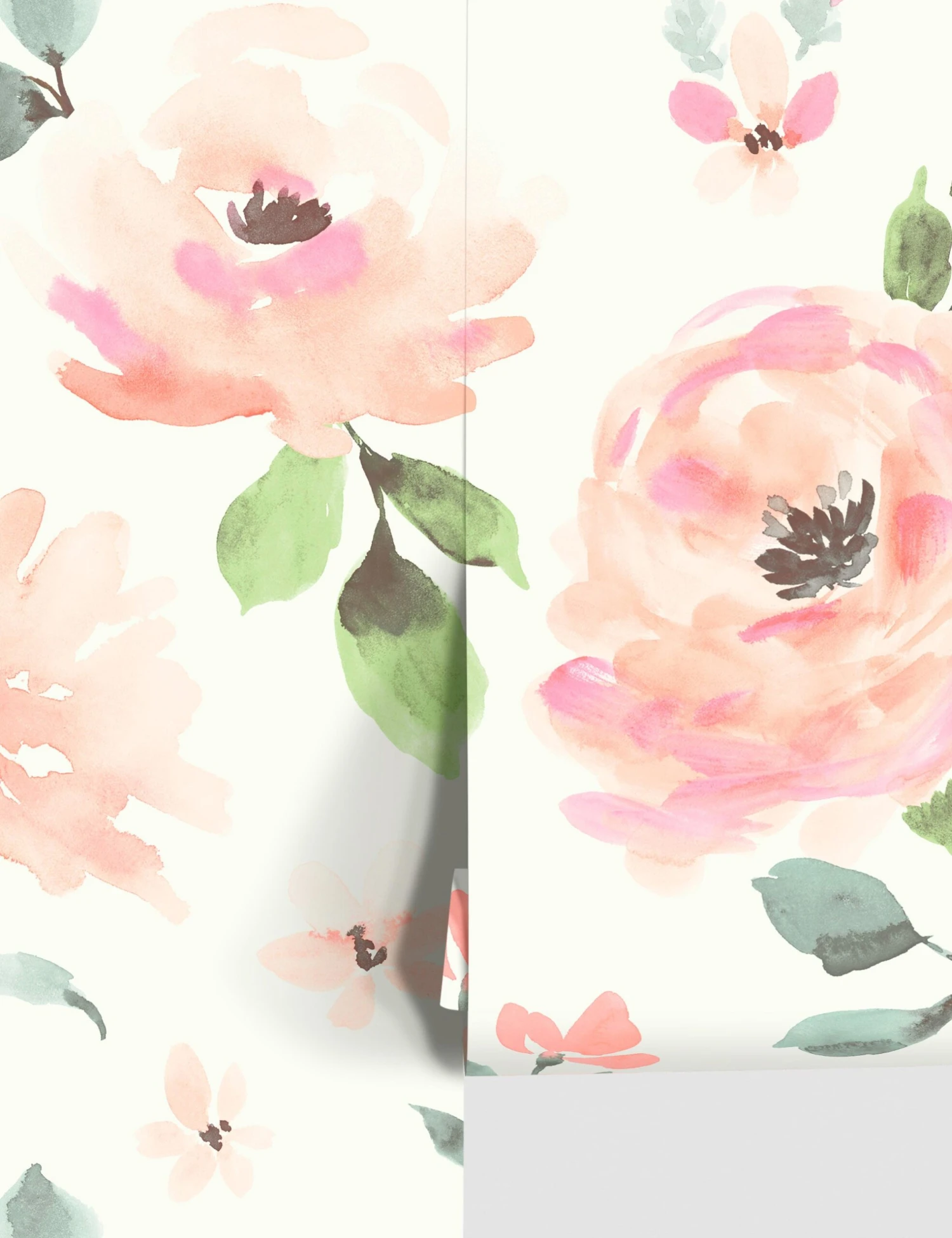 Watercolor Blooms Premium Peel + Stick Wallpaper 1 Watercolor Blooms Premium Peel + Stick Wallpaper