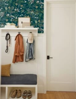 Juniper Forest Premium Peel + Stick Wallpaper By Rifle Paper Co. -Home Furnishings PSW1197RL MudRoomVignette2 5733