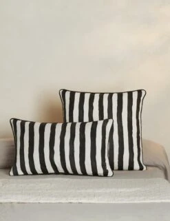 Painterly Stripe Linen Pillow By Sarah Sherman Samuel -Home Furnishings PainterlyStripeLinenPillow BlackandIvorybySarahShermanSamuel A0656005B 2187 StudioLifestyle ee297251 732f 463a 8824 10cee92983c6