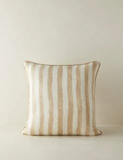 Painterly Stripe Linen Pillow By Sarah Sherman Samuel -Home Furnishings PainterlyStripeLinenPillow NaturalandIvorybySarahShermanSamuel A0656007B Product