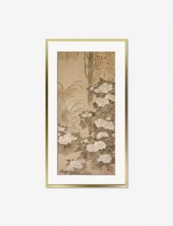 Peonies Print By Tatebayashi Kagei -Home Furnishings PeoniesGoldFramematted