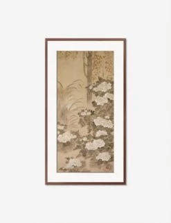 Peonies Print By Tatebayashi Kagei -Home Furnishings PeoniesWalnutframematted
