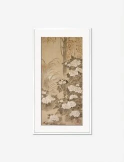 Peonies Print By Tatebayashi Kagei -Home Furnishings PeoniesWhiteFrameMatted