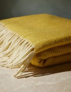 Recycled Wool Throw By Tartan Blanket Co -Home Furnishings RecycledWoolThrow MustardHerringbonebyTartanBlanketCo 16106 Swatch SITECROP