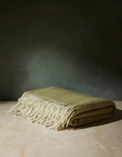 Recycled Wool Throw By Tartan Blanket Co -Home Furnishings RecycledWoolThrow OliveHerringbo Product