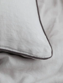 European Flax Piped Linen Pillowcases (set Of 2) By Cultiver -Home Furnishings Smoke Grey Detail SITECROP d00bd7d3 6c42 4859 b017 fee15195fe23