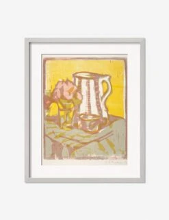Still Life With Pitcher And Flowers Print By Ernst Ludwig Kirchner -Home Furnishings StillLifewithPitcherandFlowersSilvermatted