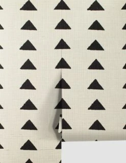 Triangles Grasscloth Wallpaper By Nathan Turner -Home Furnishings TrianglesGrassclothBlack